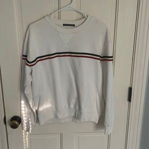 Brandy Melville red white and blue striped crew neck